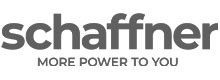 Schaffner logo in grey on white background