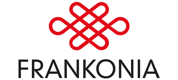 Logo reads "Frankonia" in capital letters and black font with a red design on top of the logo.