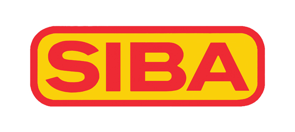 SIBA logo. SIBA written in bold red font on a yellow background with a red circle around the logo.