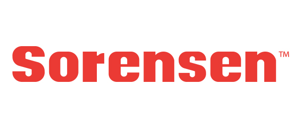 Sorensen logo reads "sorensen" in bold red font