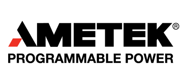 Ametek Logo in red and black bold font with text that reads "programmable power" underneath.